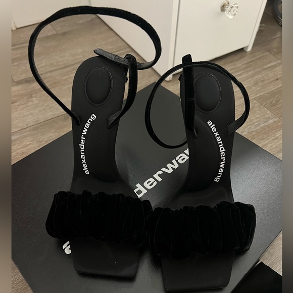 Alexander Wang Julie Scrunchie Strap Velvet Sandal - Picture 3 of 11